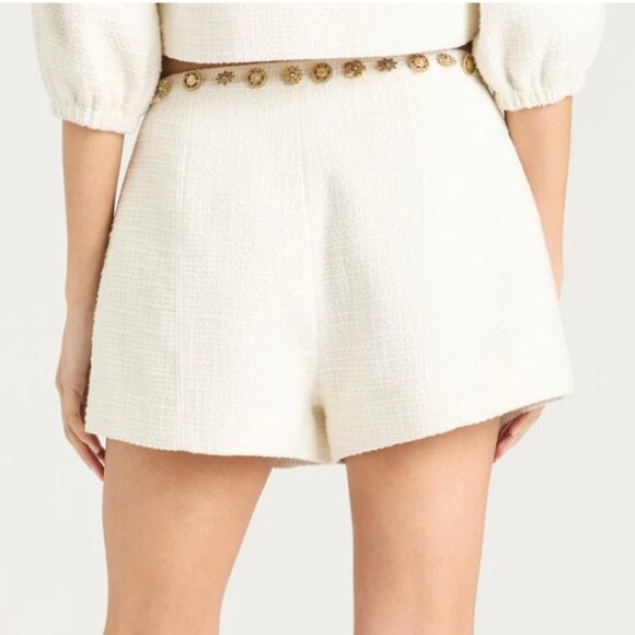 NWT Cinq a Sept Ansey Jacket & Short Set - Gardenia Ivory Tweed Cocktail Party - Picture 6 of 7